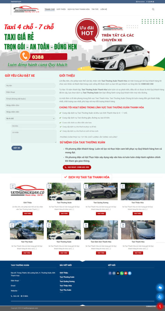 landing page taxi